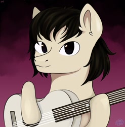 Size: 1580x1600 | Tagged: safe, artist:ske, species:pony, g4, guitar, musical instrument, ponified, solo, victor tsoi