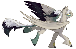 Size: 1600x1028 | Tagged: safe, artist:amiookamiwolf, oc, oc:avery atlas storms, species:pegasus, species:pony, g4, male, simple background, solo, stallion, transparent background, two toned wings, wings