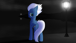 Size: 3840x2160 | Tagged: safe, artist:astralr, character:night glider, species:pegasus, species:pony, g4, cloud, female, lamppost, lighthouse, looking at you, mare, night, solo