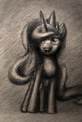 Size: 1000x1485 | Tagged: safe, artist:vaser888, character:princess luna, g4, grayscale, monochrome, traditional art