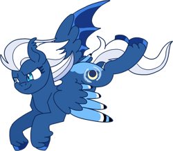 Size: 1032x898 | Tagged: safe, artist:musical-medic, character:night glider, species:pony, g4, bat wings, colored wings, female, multicolored wings, simple background, solo, transparent background, wings