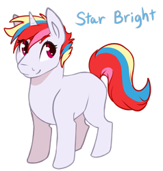 Size: 1113x1168 | Tagged: safe, artist:amiookamiwolf, oc, oc:star bright, parent:rainbow dash, parent:twilight sparkle, parents:twidash, species:pony, species:unicorn, g4, female, filly, magical lesbian spawn, offspring, simple background, solo, transparent background