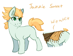 Size: 1280x976 | Tagged: safe, artist:amiookamiwolf, oc, oc:jazzie sweet, parent:braeburn, parent:soarin', parents:soarburn, species:earth pony, species:pony, g4, colt, magical gay spawn, male, offspring, simple background, solo, transparent background
