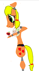 Size: 282x513 | Tagged: safe, artist:pawstheartest, character:applejack, species:earth pony, species:pony, g4, animatronic, female, five nights at freddy's, mare, simple background, solo, white background