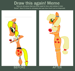 Size: 783x744 | Tagged: safe, artist:pawstheartest, character:applejack, species:earth pony, species:pony, g4, 1000 hours in ms paint, animatronic, apple, duo, female, food, redraw