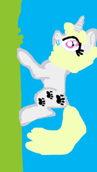 Size: 540x960 | Tagged: safe, artist:pawstheartest, oc, oc only, species:pony, species:unicorn, g4, 1000 hours in ms paint, female, horn, mare, paw prints, sideways image, solo, unicorn oc