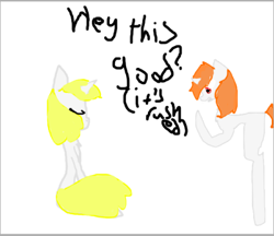 Size: 452x390 | Tagged: safe, artist:pawstheartest, oc, oc only, species:pony, species:unicorn, g4, 1000 hours in ms paint, duo, horn, raised hoof, simple background, unicorn oc, white background
