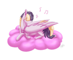 Size: 1122x923 | Tagged: safe, artist:scarletsfeed, character:songbird serenade, species:pegasus, species:pony, g4, my little pony: the movie (2017), cellphone, cloud, listening, phone, simple background, smartphone, transparent background