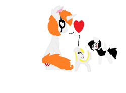 Size: 592x439 | Tagged: safe, artist:pawstheartest, oc, oc only, species:pony, species:unicorn, g4, balloon, horn, simple background, smiling, unicorn oc, white background