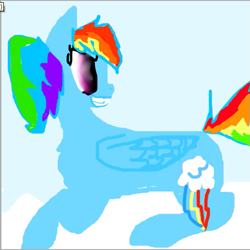 Size: 515x516 | Tagged: safe, artist:pawstheartest, character:rainbow dash, species:pegasus, species:pony, g4, female, grin, looking back, mare, smiling