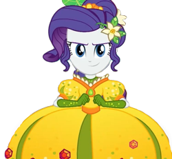 Size: 750x694 | Tagged: safe, artist:supersamyoshi, edit, edited screencap, screencap, character:rarity, species:eqg human, equestria girls:holidays unwrapped, g4, my little pony: equestria girls, my little pony:equestria girls, spoiler:eqg series (season 2), background removed, cornucopia costumes, female, inflatable, inflatable dress, o come all ye squashful, simple background, solo, transparent background
