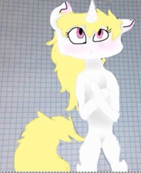 Size: 367x449 | Tagged: safe, artist:pawstheartest, oc, oc only, species:pony, species:unicorn, g4, colored, graph paper, horn, looking up, solo, unicorn oc