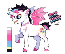 Size: 857x713 | Tagged: safe, artist:lastnight-light, oc, oc:rock candy, species:alicorn, species:bat pony, species:pony, g4, bat pony alicorn, bat wings, female, horn, mare, simple background, solo, transparent background, wings