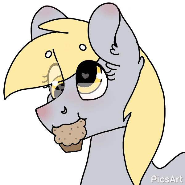 Size: 600x600 | Tagged: safe, artist:valkiria, character:derpy hooves, species:pegasus, species:pony, g4, animated, cute, derpabetes, ear fluff, eating, female, food, gif, mare, muffin, nom, simple background, solo, white background