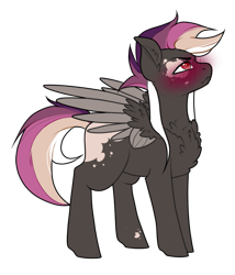 Size: 557x652 | Tagged: safe, artist:cyrinthia, oc, oc only, species:pegasus, species:pony, g4, female, mare, simple background, solo, transparent background, two toned wings, wings
