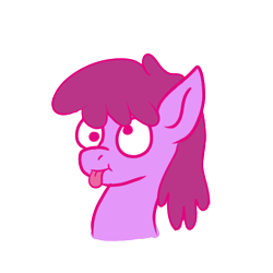 Size: 500x500 | Tagged: safe, artist:solardoodles, character:berry punch, character:berryshine, species:earth pony, species:pony, g4, blep, derp, simple background, solo, tongue out, transparent background