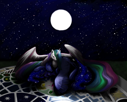 Size: 3600x2880 | Tagged: safe, artist:syncallio, character:princess celestia, character:princess luna, crying, space