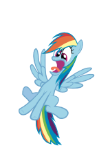 Size: 160x240 | Tagged: safe, artist:relaxingonthemoon, character:rainbow dash, species:pegasus, species:pony, .svg available, female, open mouth, reaction image, screaming, simple background, solo, spread wings, surprised, svg, transparent background, vector, wings
