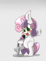 Size: 1200x1600 | Tagged: safe, artist:kty159, character:sweetie belle, microphone, singing