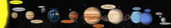 Size: 6490x1092 | Tagged: safe, artist:gowdie, charon (moon), earth, fluffy pony, jupiter, mars, mercury (planet), moon, neptune, planet, pluto (planet), saturn, solar system, sun, uranus, venus