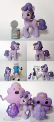 Size: 800x1800 | Tagged: safe, artist:oak23, character:rarity, adventure time, brushable, crossover, custom, figure, finn the human, lumpy space princess, ponified, toy