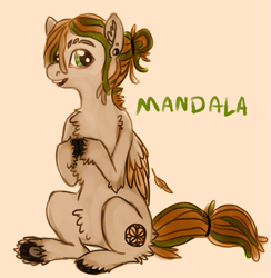 Size: 585x600 | Tagged: safe, artist:coppahhead, oc, oc only, oc:mandala, self insert, species:pegasus, species:pony, dreadlocks, ponytail