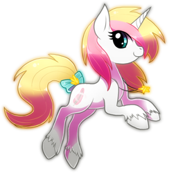 Size: 800x820 | Tagged: dead source, safe, artist:shufflestripes, oc, oc only, oc:platina, species:pony, species:unicorn, bow, necklace, simple background, solo, stars, tail bow, unshorn fetlocks