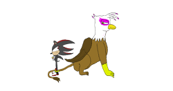 Size: 1196x630 | Tagged: safe, artist:hedgehogninja94, character:gilda, species:griffon, crossover, shadow the hedgehog, simple background, sonic the hedgehog (series), transparent background