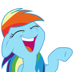 Size: 3100x3000 | Tagged: safe, artist:candy-muffin, character:rainbow dash, species:pegasus, species:pony, episode:friendship is magic, g4, my little pony: friendship is magic, cute, dashabetes, eyes closed, female, floppy ears, laughing, mare, open mouth, pointing, raised hoof, simple background, smiling, solo, tooth gap, transparent background, underhoof, vector
