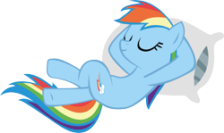 Size: 5265x3145 | Tagged: safe, artist:waranto, character:rainbow dash, episode:may the best pet win, g4, my little pony: friendship is magic, pillow, simple background, sleeping, transparent background, vector