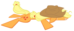 Size: 4475x1905 | Tagged: dead source, safe, artist:eruvon, character:applejack, eppaljeck, female, flat, flattened, floppy ears, gritted teeth, injured, prone, simple background, solo, transparent background, vector