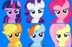 Size: 2352x1564 | Tagged: safe, artist:eruvon, character:applejack, character:fluttershy, character:pinkie pie, character:rainbow dash, character:rarity, character:twilight sparkle, bedroom eyes, mane six, vector