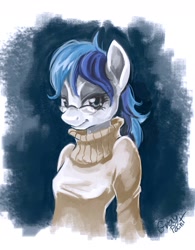 Size: 1200x1538 | Tagged: safe, artist:graypaint, oc, oc only, oc:maychi, species:anthro, anthro oc, clothing, female, portrait, rule 63, solo, sweater