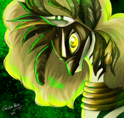 Size: 1788x1700 | Tagged: safe, artist:giuliabeck, character:zecora, species:zebra, female, mask, nightmare zecora, nightmarified, solo