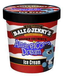 Size: 844x1000 | Tagged: safe, artist:manateemckenzie, ben and jerrys, ice cream, ponified, stephen colbert