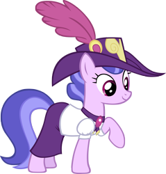 Size: 4000x4176 | Tagged: safe, artist:m99moron, character:sea swirl, species:pony, background pony, clothing, dress, feathered hat, female, hat, mare, outfit catalog, raised hoof, simple background, skirt, solo, transparent background, vector