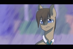 Size: 3000x2000 | Tagged: safe, artist:derpiliciouspony, character:doctor whooves, character:time turner, doctor who, male, parody, ponified, rain, solo, tenth doctor, wet mane