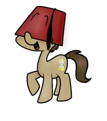 Size: 1500x1700 | Tagged: safe, artist:mcnuggyy, character:doctor whooves, character:time turner, species:earth pony, species:pony, g4, clothing, fez, hat, male, simple background, solo, stallion, white background