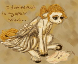Size: 1141x933 | Tagged: safe, artist:coppahhead, oc, oc only, species:pegasus, species:pony, crying, sad, special talent, vent art