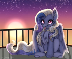 Size: 1811x1479 | Tagged: oc needed, safe, artist:pearl123_art, oc, species:pegasus, species:pony, g4, balcony, blep, cute, solo, tongue out
