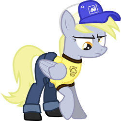 Size: 3256x3258 | Tagged: safe, artist:smashinator, character:derpy hooves, species:pegasus, species:pony, g4, clothing, crossover, ellis, female, high res, left 4 dead 2, mare, simple background, solo, transparent background