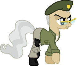 Size: 1771x1500 | Tagged: safe, artist:smashinator, character:mayor mare, species:earth pony, species:pony, beret, bill, clothing, crossover, female, glasses, left 4 dead, mare, simple background, solo, transparent background