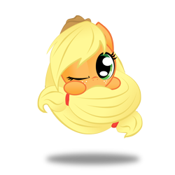 Size: 3508x3508 | Tagged: safe, artist:zackira, part of a set, character:applejack, cute, female, high res, jackabetes, solo, sphere ponies, wink