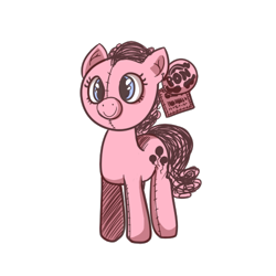 Size: 500x500 | Tagged: safe, artist:strabarybrick, character:pinkie pie, c:, female, piggie pie, plushie, poni, simple background, smiling, solo, toy, transparent background