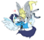 Size: 990x886 | Tagged: safe, artist:techtechno, character:derpy hooves, character:soarin', species:pegasus, species:pony, ship:derpin', blushing, clothing, female, goggles, heart, holding, kissing, male, mare, necktie, shipping, shirt, straight