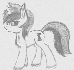 Size: 1093x1024 | Tagged: safe, artist:liquidarrow-x, character:minuette, female, monochrome, solo, traditional art