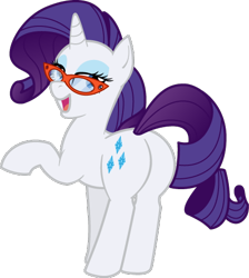 Size: 456x510 | Tagged: safe, artist:darkpandax, character:rarity, species:pony, species:unicorn, female, glasses, looking at you, looking back, plot, rearity, simple background, solo, transparent background, vector