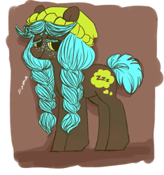 Size: 643x683 | Tagged: safe, artist:spideride, oc, oc only, oc:catnip, species:pony, beanie, braid, clothing, female, freckles, hat, mare, solo