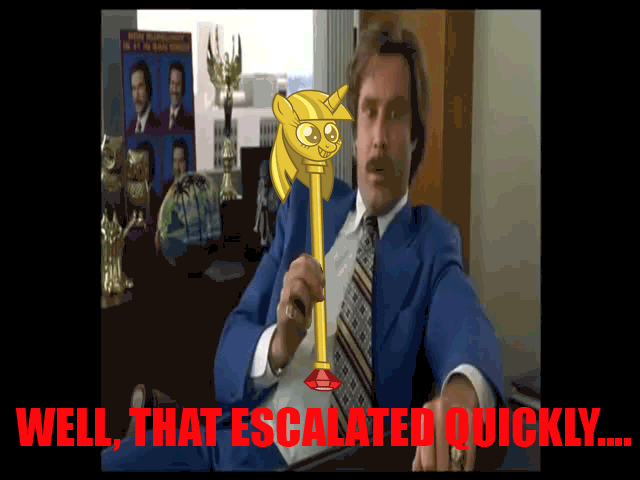 Size: 640x480 | Tagged: safe, artist:pipersack, anchorman, animated, meme, ron burgundy, twilight scepter