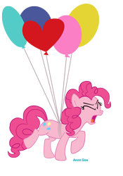 Size: 1423x2030 | Tagged: safe, artist:mlpazureglow, character:pinkie pie, balloon, female, solo, then watch her balloons lift her up to the sky